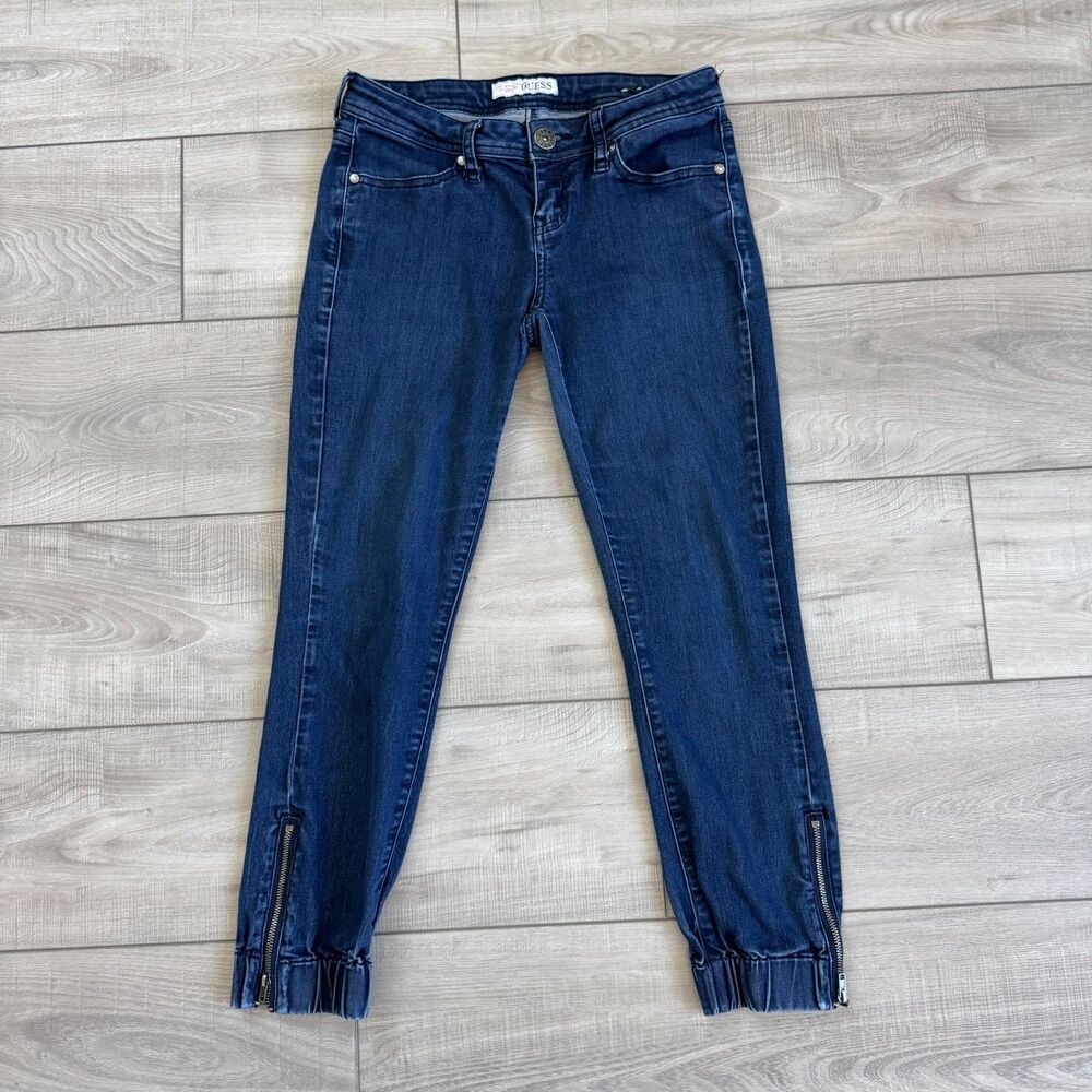 Guess Los Angeles 1981 Skinny Jogger Jeans w/ Ankle Zip Feature,Low rise size 27